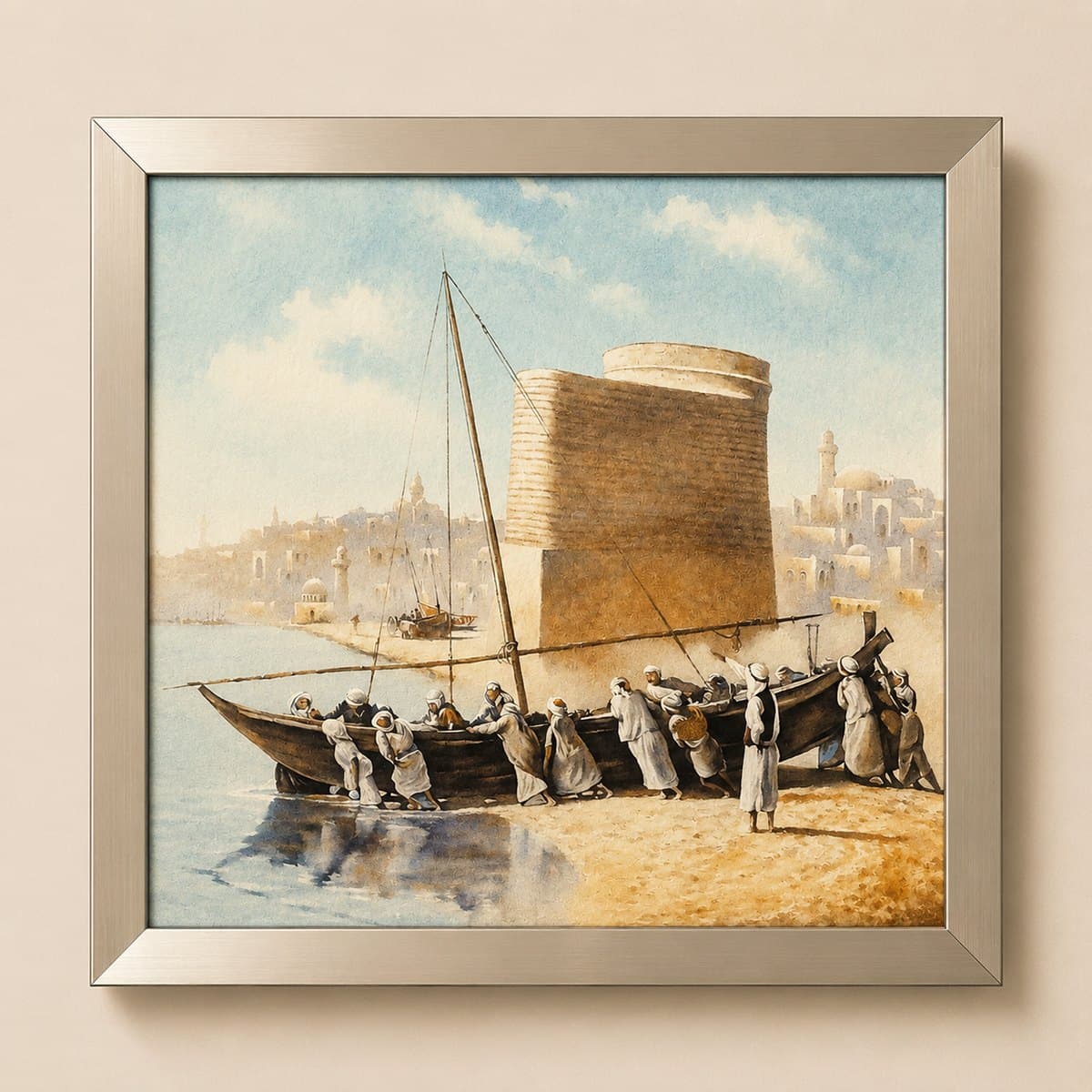 Xəzərin sahilində ipək pano